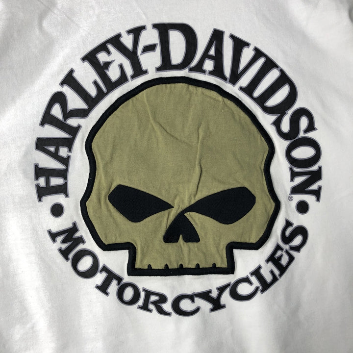 Harley-Davidson Skull Pattern Motorcycle Bike T-shirt Men's XL cotton white type Vintage Second Hand