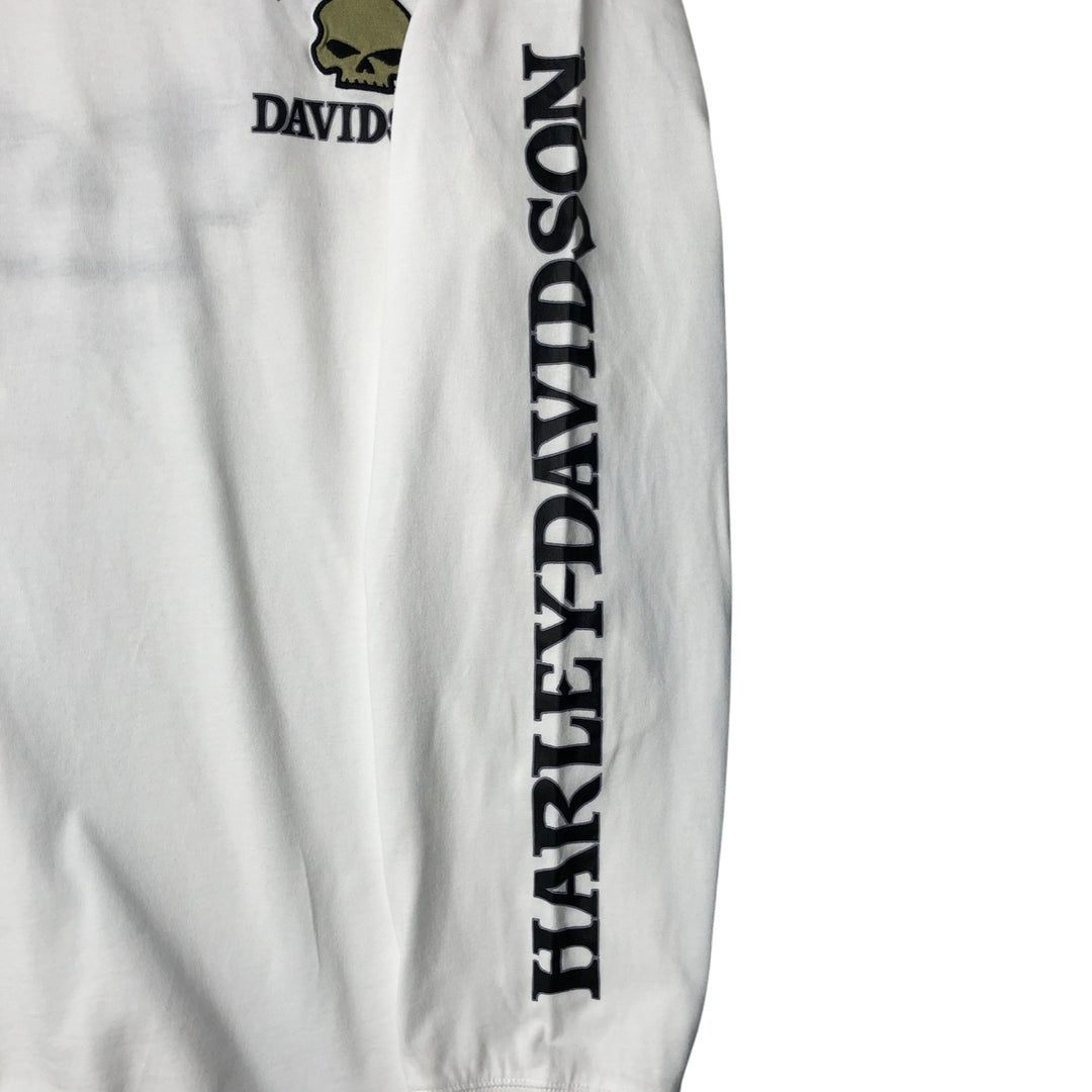 Harley-Davidson Skull Pattern Motorcycle Bike T-shirt Men's XL cotton white type Vintage Second Hand