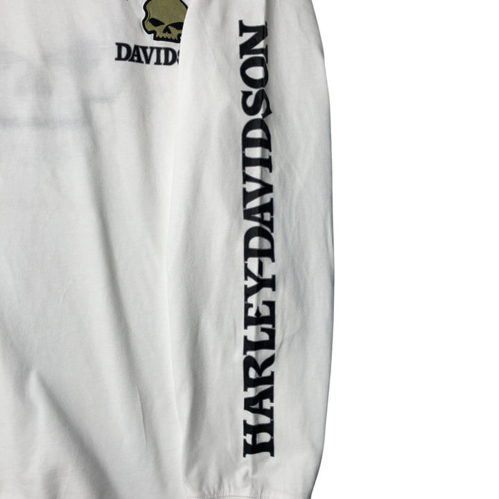 Harley-Davidson Skull Pattern Motorcycle Bike T-shirt Men's XL cotton white type Vintage Second Hand