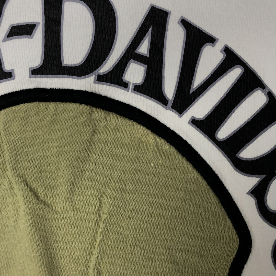 Harley-Davidson Skull Pattern Motorcycle Bike T-shirt Men's XL cotton white type Vintage Second Hand