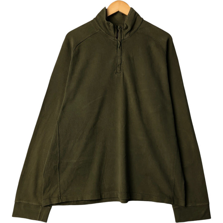 Ralph Lauren POLO by Ralph Lauren Half-Zip Long T-Shirt, Men's XXL cotton Khaki type brown Vintage Second Hand