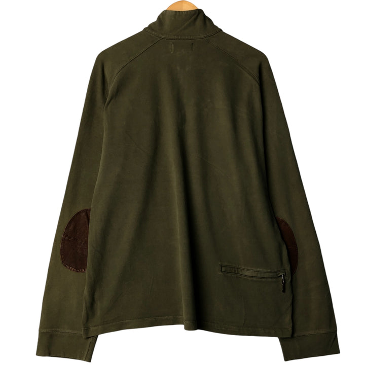 Ralph Lauren POLO by Ralph Lauren Half-Zip Long T-Shirt, Men's XXL cotton Khaki type brown Vintage Second Hand