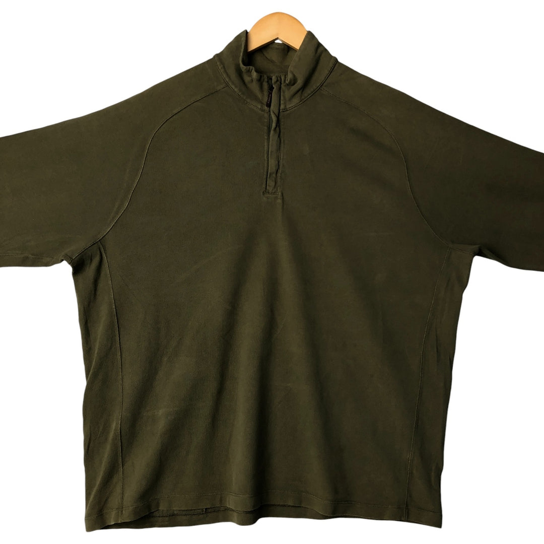 Ralph Lauren POLO by Ralph Lauren Half-Zip Long T-Shirt, Men's XXL cotton Khaki type brown Vintage Second Hand