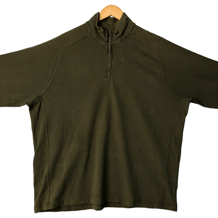 Ralph Lauren POLO by Ralph Lauren Half-Zip Long T-Shirt, Men's XXL cotton Khaki type brown Vintage Second Hand