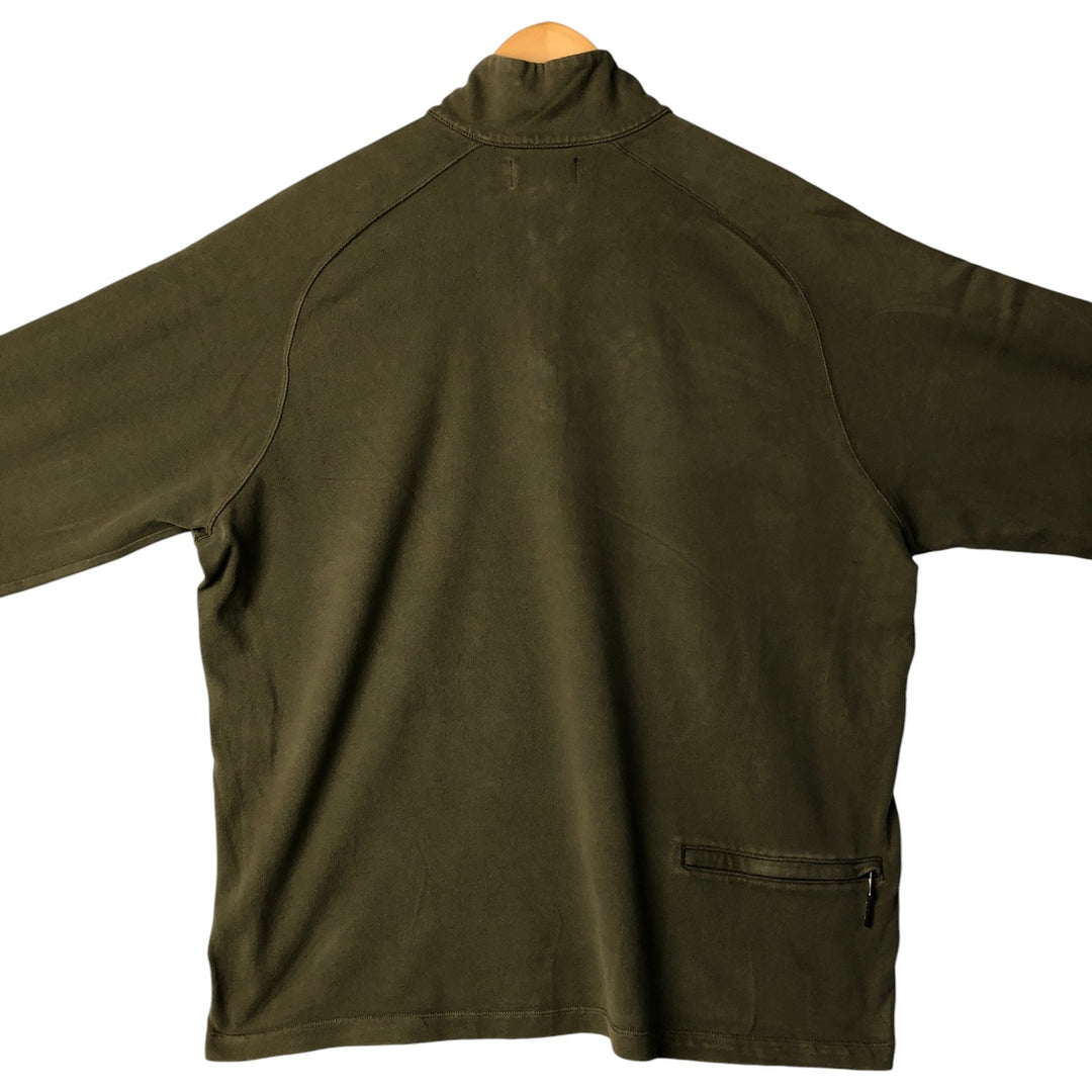 Ralph Lauren POLO by Ralph Lauren Half-Zip Long T-Shirt, Men's XXL cotton Khaki type brown Vintage Second Hand