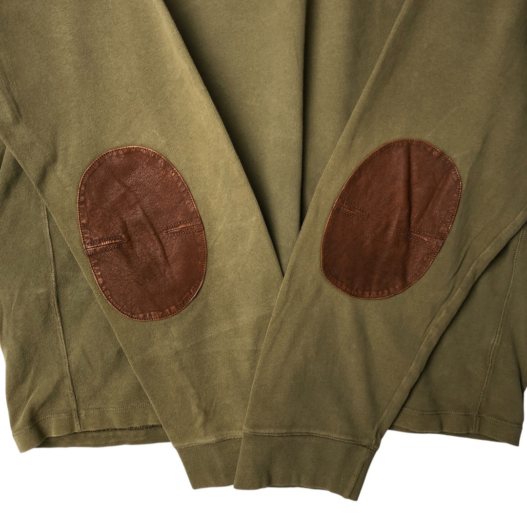 Ralph Lauren POLO by Ralph Lauren Half-Zip Long T-Shirt, Men's XXL cotton Khaki type brown Vintage Second Hand