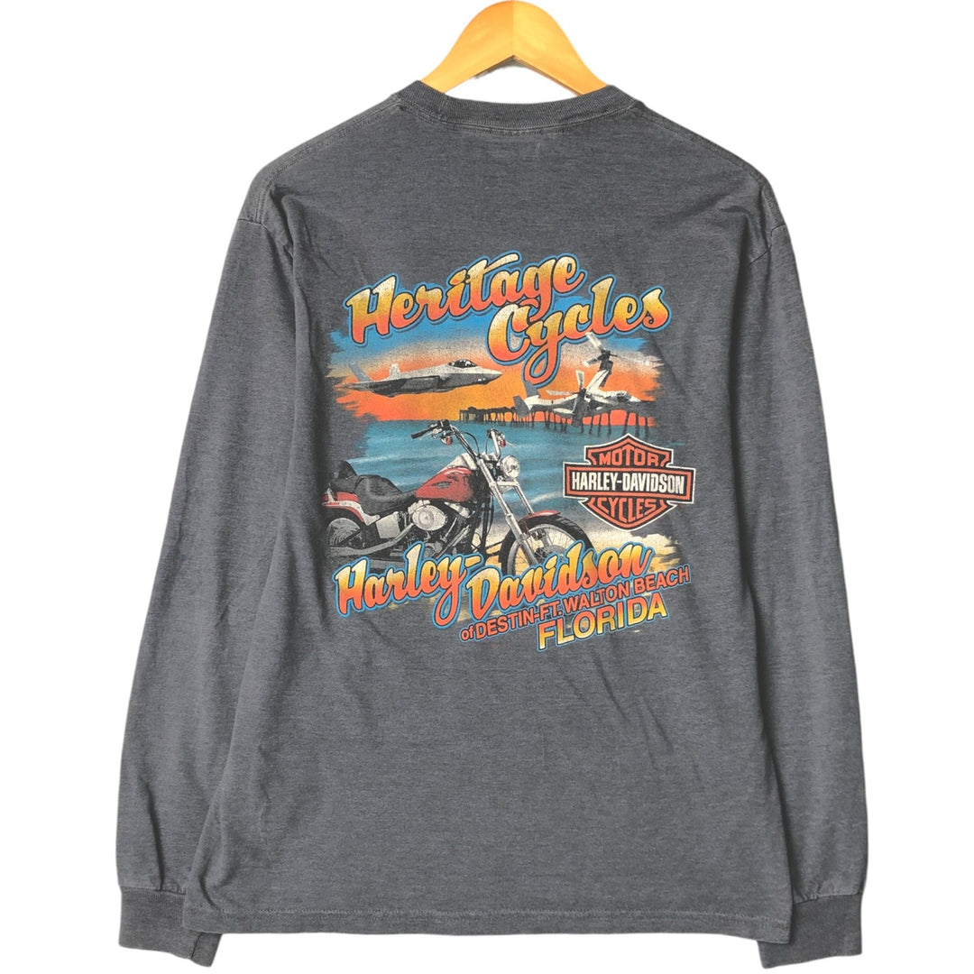 Harley-Davidson Motorcycle Bike T-shirt, Men's Medium cotton gray type Vintage Second Hand