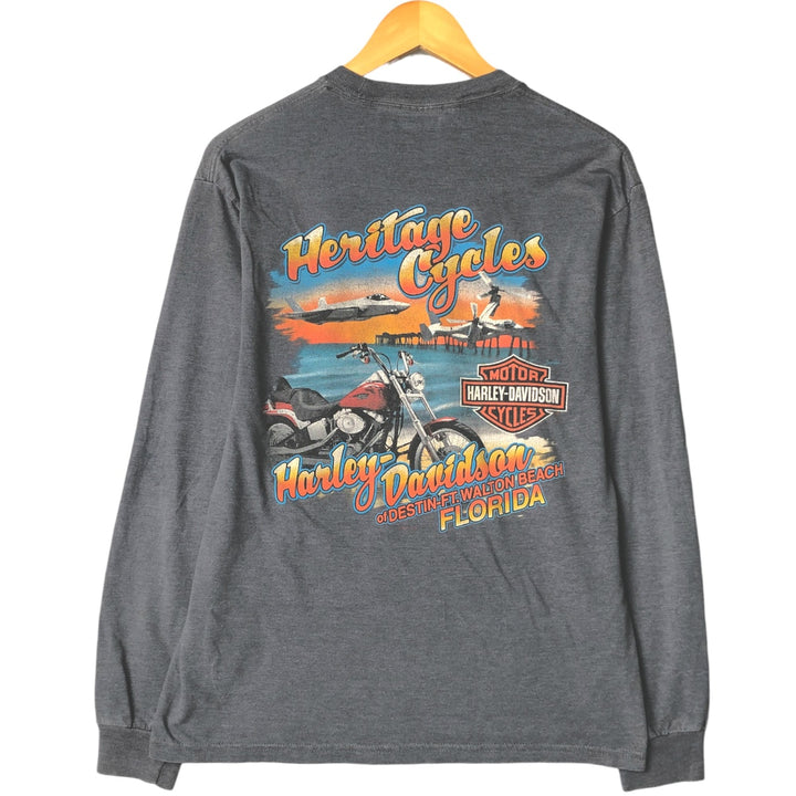 Harley-Davidson Motorcycle Bike T-shirt, Men's Medium cotton gray type Vintage Second Hand
