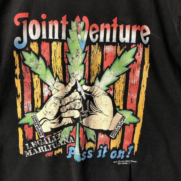 Vintage 90'S Fruit of the Loom Marijuana Legalization Print T-Shirt Made in USA Men's L cotton black type Vintage Second Hand
