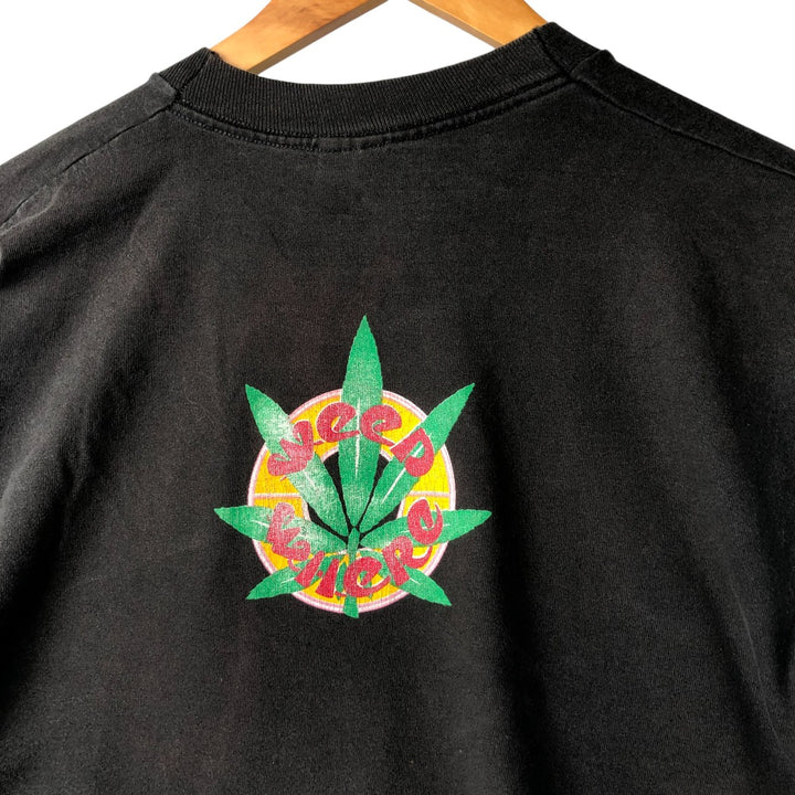 Vintage 90'S Fruit of the Loom Marijuana Legalization Print T-Shirt Made in USA Men's L cotton black type Vintage Second Hand