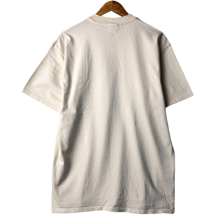 90'S Hanes BEEFY-T printed T-shirt, men's size L, vintage cotton unbleached Vintage Second Hand