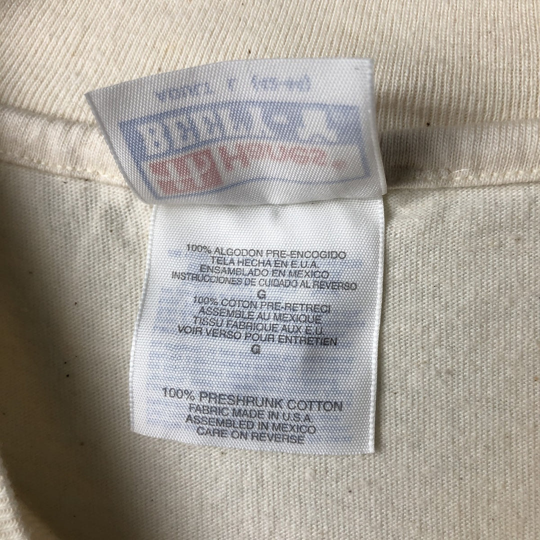 90'S Hanes BEEFY-T printed T-shirt, men's size L, vintage cotton unbleached Vintage Second Hand