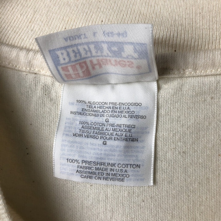 90'S Hanes BEEFY-T printed T-shirt, men's size L, vintage cotton unbleached Vintage Second Hand