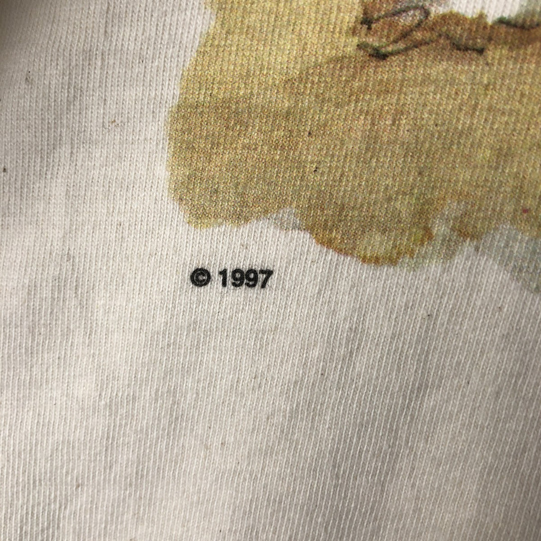 90'S Hanes BEEFY-T printed T-shirt, men's size L, vintage cotton unbleached Vintage Second Hand