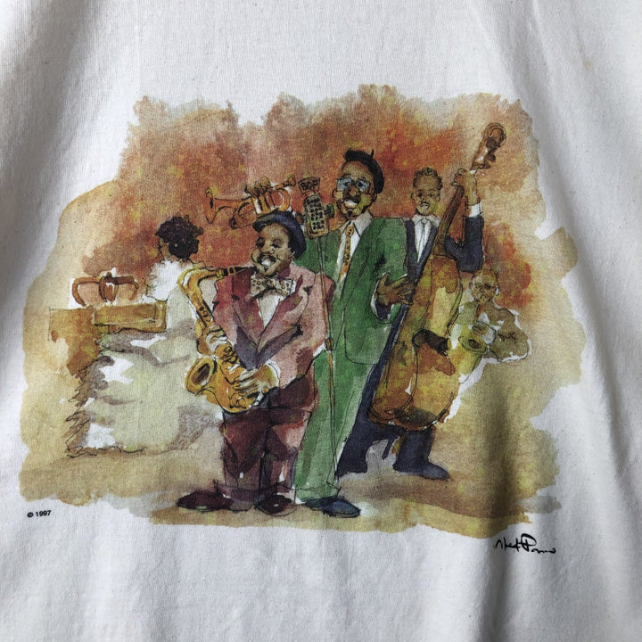 90'S Hanes BEEFY-T printed T-shirt, men's size L, vintage cotton unbleached Vintage Second Hand