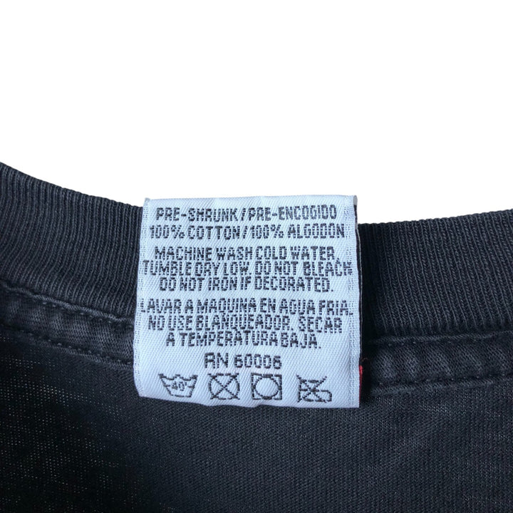 90'S Q-TEES Message Print T-Shirt Made in USA Men's XL Vintage cotton black type Vintage Second Hand