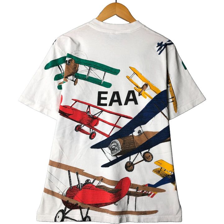 90'S All Sport EAA All-Over Print T-Shirt, Made in USA, Men's Size L, Vintage cotton white type Vintage Second Hand