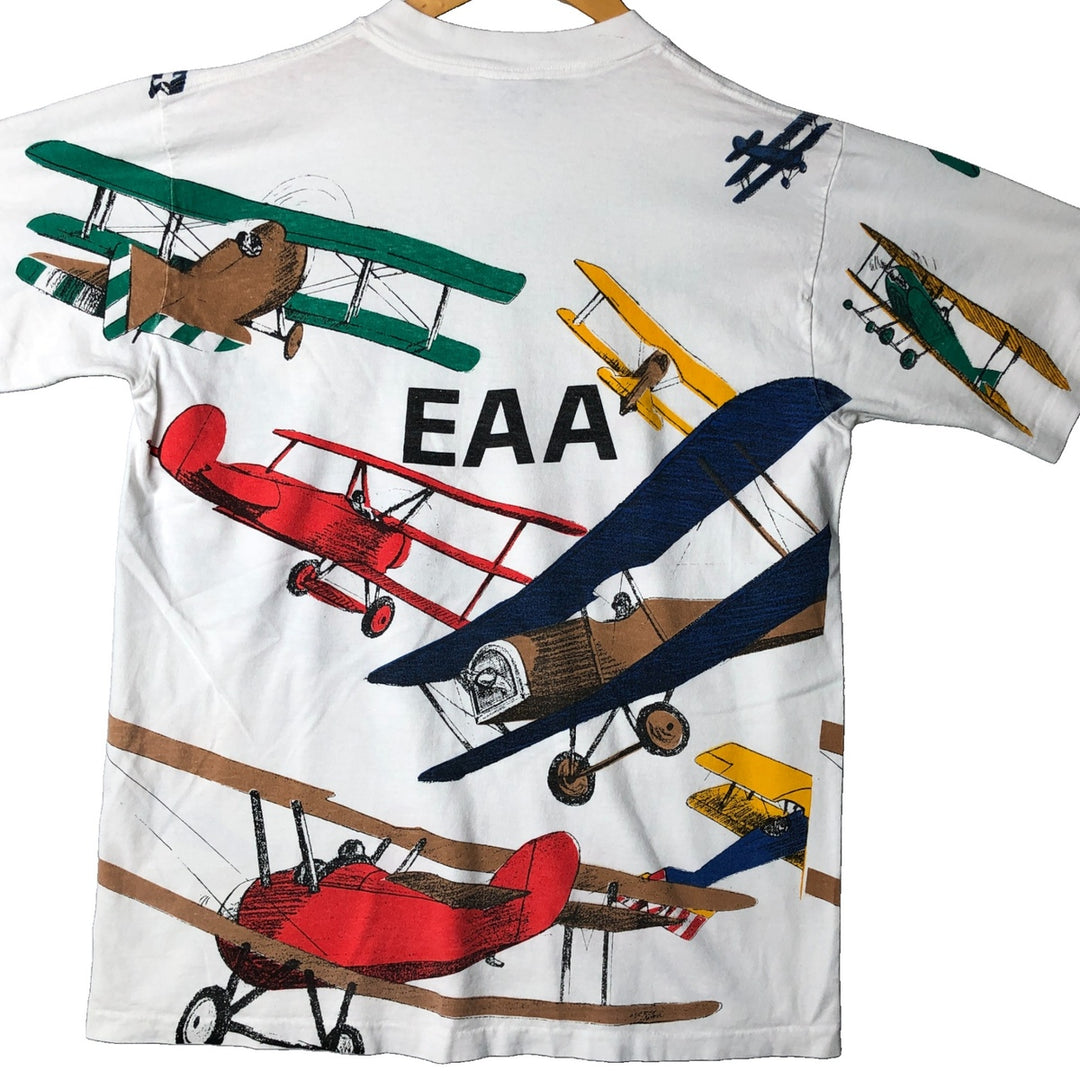 90'S All Sport EAA All-Over Print T-Shirt, Made in USA, Men's Size L, Vintage cotton white type Vintage Second Hand