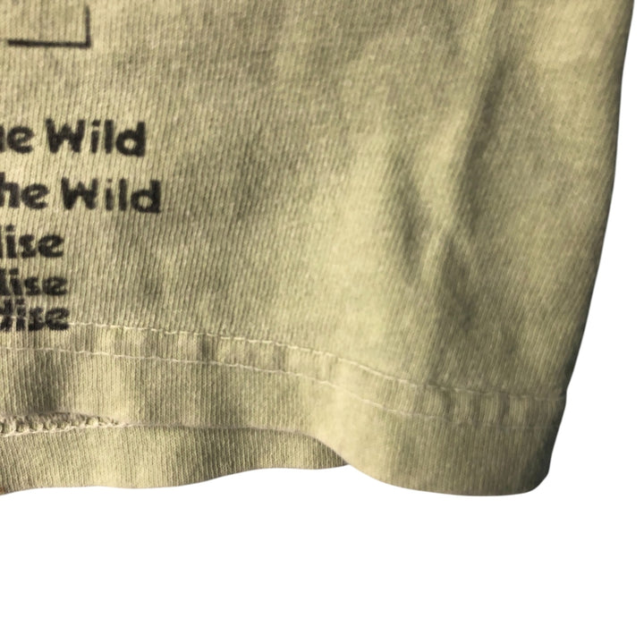 listen clothing Large print T-shirt Made in USA Men's XL size cotton Khaki type sage green Vintage Second Hand