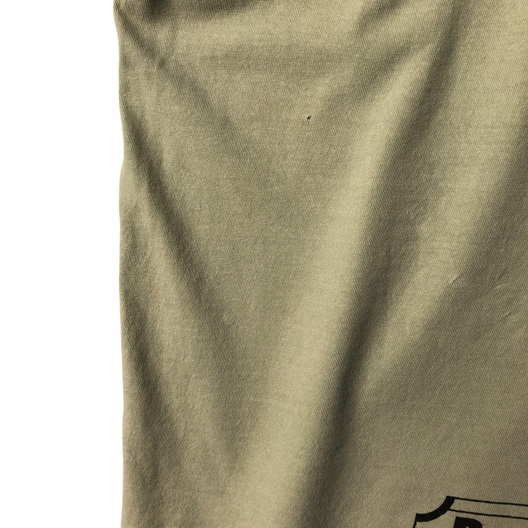listen clothing Large print T-shirt Made in USA Men's XL size cotton Khaki type sage green Vintage Second Hand