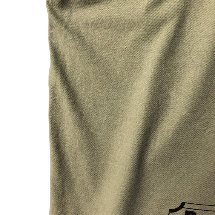listen clothing Large print T-shirt Made in USA Men's XL size cotton Khaki type sage green Vintage Second Hand