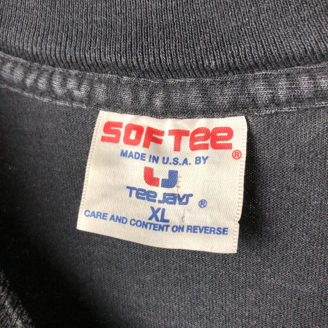 90'S SOF TEE Message Print T-shirt Made in USA Men's XL Vintage cotton black type Vintage Second Hand
