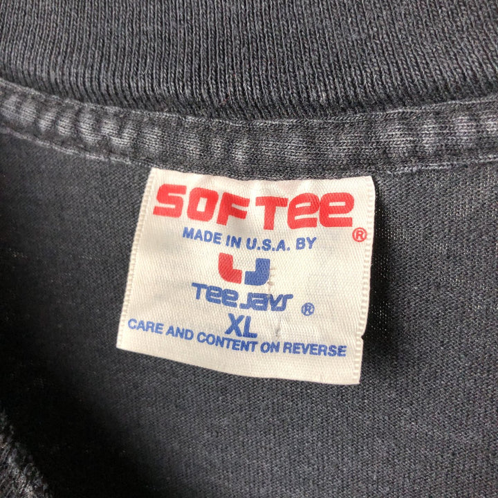 90'S SOF TEE Message Print T-shirt Made in USA Men's XL Vintage cotton black type Vintage Second Hand