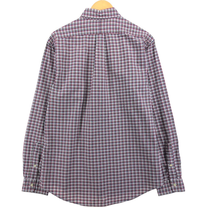 Ralph Lauren CUSTOM FIT long sleeve button down check shirt, men's size L cotton Blue type light blue Vintage Second Hand
