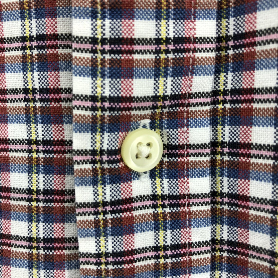 Ralph Lauren CUSTOM FIT long sleeve button down check shirt, men's size L cotton Blue type light blue Vintage Second Hand