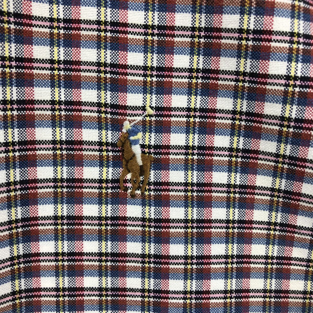 Ralph Lauren CUSTOM FIT long sleeve button down check shirt, men's size L cotton Blue type light blue Vintage Second Hand