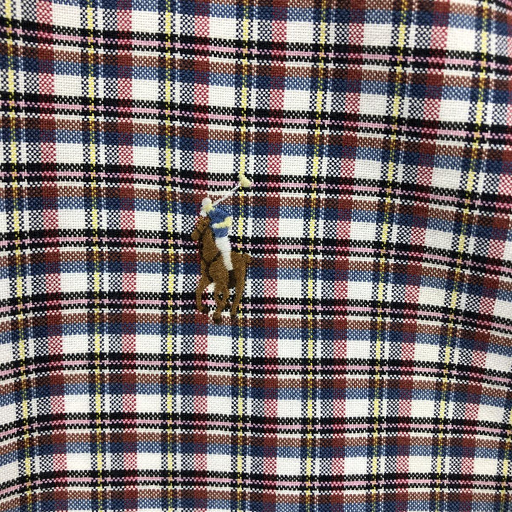 Ralph Lauren CUSTOM FIT long sleeve button down check shirt, men's size L cotton Blue type light blue Vintage Second Hand