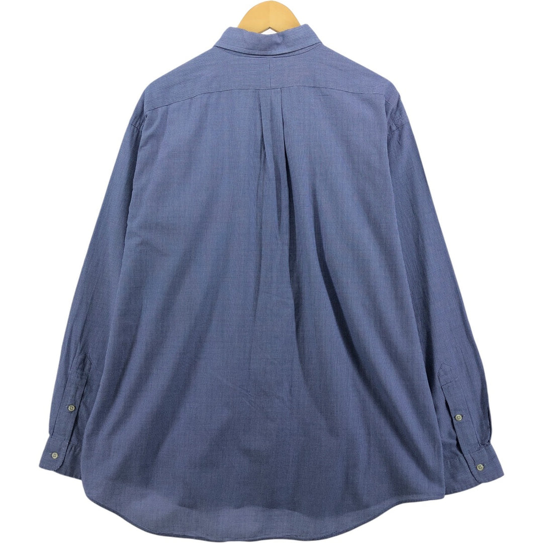 Ralph Lauren BLAKE long sleeve button down check shirt, men's XL size cotton Blue type light blue Vintage Second Hand