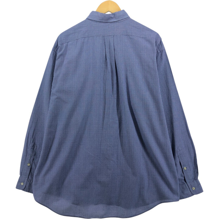 Ralph Lauren BLAKE long sleeve button down check shirt, men's XL size cotton Blue type light blue Vintage Second Hand