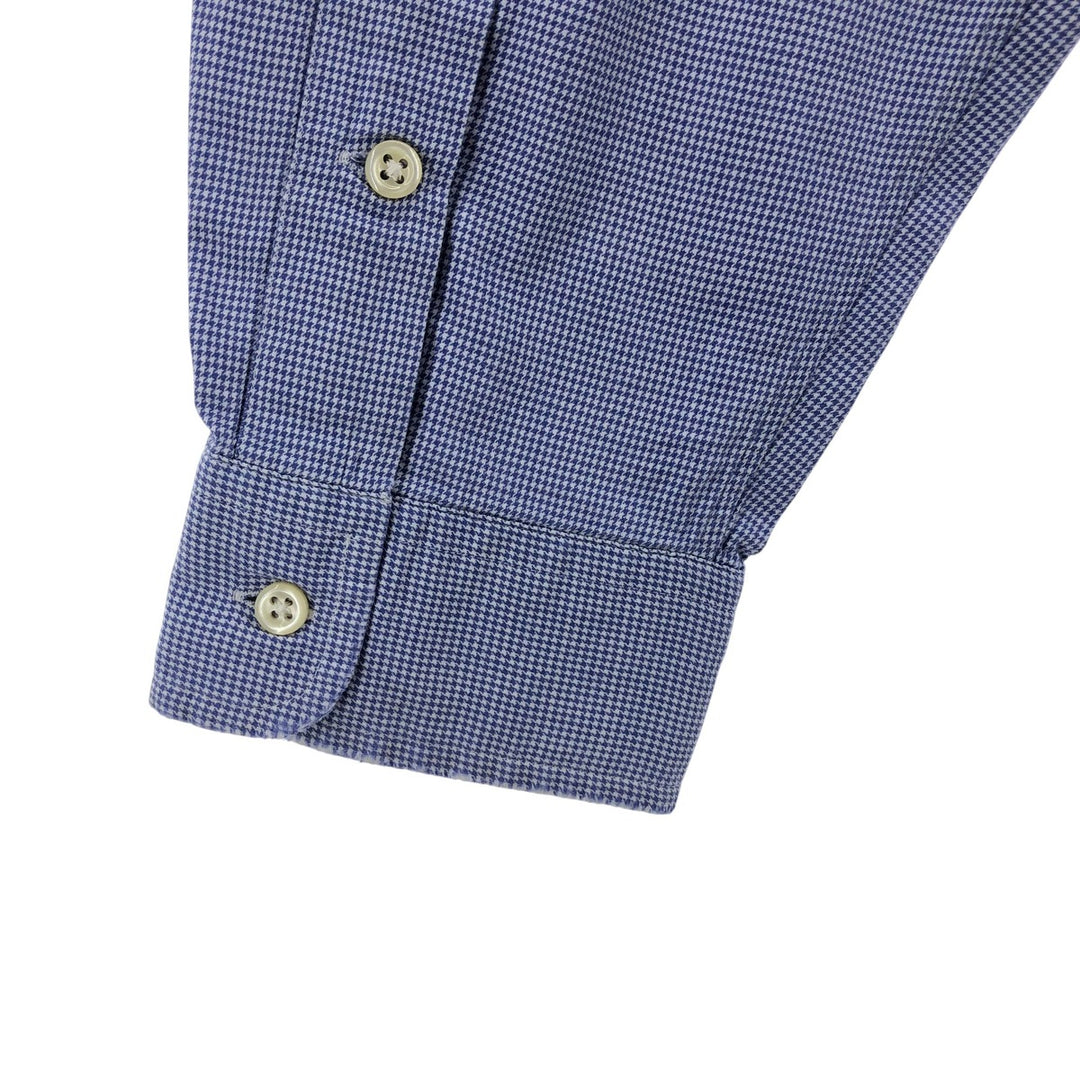 Ralph Lauren BLAKE long sleeve button down check shirt, men's XL size cotton Blue type light blue Vintage Second Hand
