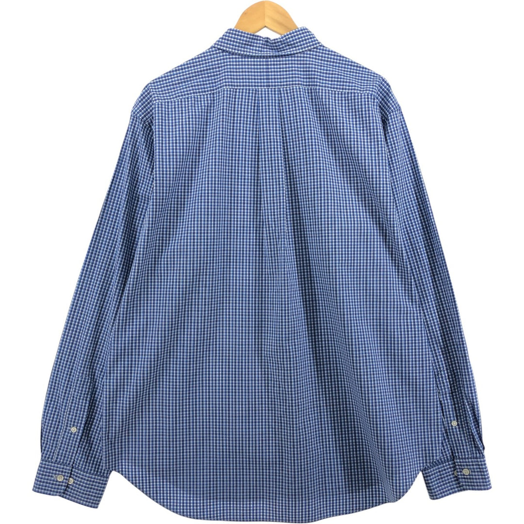 Ralph Lauren Classic Fit Long Sleeve Button Down Check Shirt Men's XL cotton blue type Vintage Second Hand