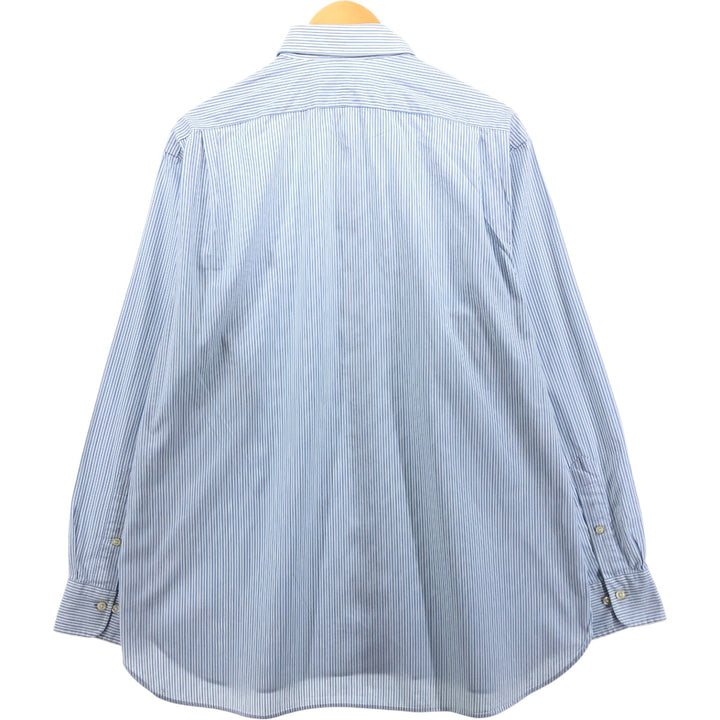 Ralph Lauren POLO RALPH LAUREN Long Sleeve Striped Shirt Men's XL cotton blue type Vintage Second Hand
