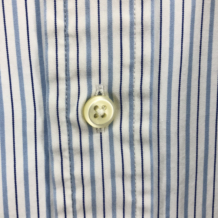 Ralph Lauren POLO RALPH LAUREN Long Sleeve Striped Shirt Men's XL cotton blue type Vintage Second Hand