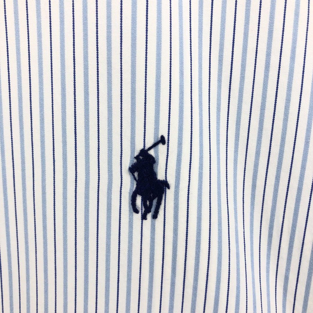 Ralph Lauren POLO RALPH LAUREN Long Sleeve Striped Shirt Men's XL cotton blue type Vintage Second Hand
