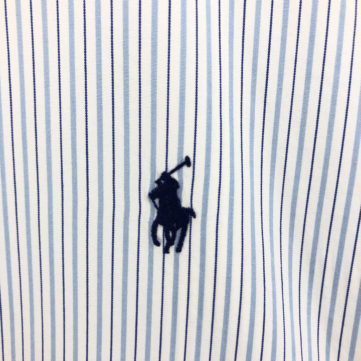 Ralph Lauren POLO RALPH LAUREN Long Sleeve Striped Shirt Men's XL cotton blue type Vintage Second Hand