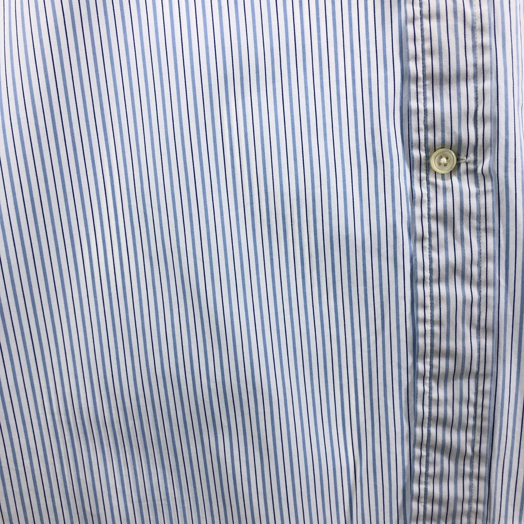 Ralph Lauren POLO RALPH LAUREN Long Sleeve Striped Shirt Men's XL cotton blue type Vintage Second Hand