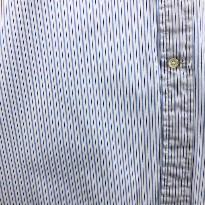 Ralph Lauren POLO RALPH LAUREN Long Sleeve Striped Shirt Men's XL cotton blue type Vintage Second Hand