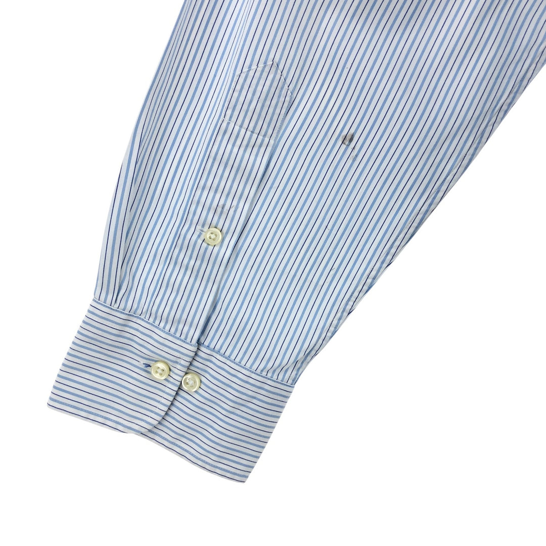 Ralph Lauren POLO RALPH LAUREN Long Sleeve Striped Shirt Men's XL cotton blue type Vintage Second Hand