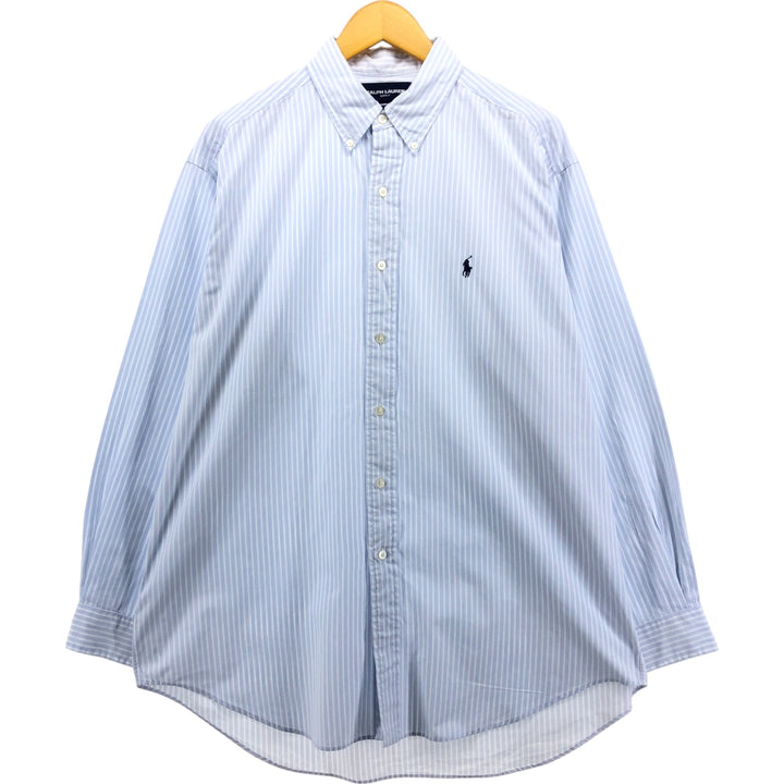 Ralph Lauren RALPH LAUREN GOLF TILDEN Long Sleeve Button Down Striped Shirt Men's L cotton Blue type light blue Vintage Second Hand