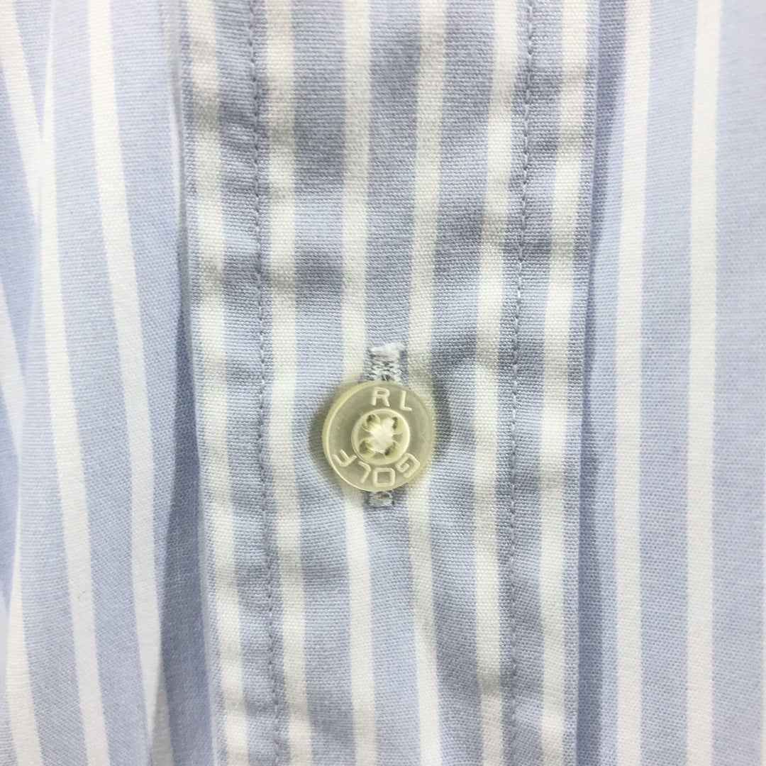 Ralph Lauren RALPH LAUREN GOLF TILDEN Long Sleeve Button Down Striped Shirt Men's L cotton Blue type light blue Vintage Second Hand