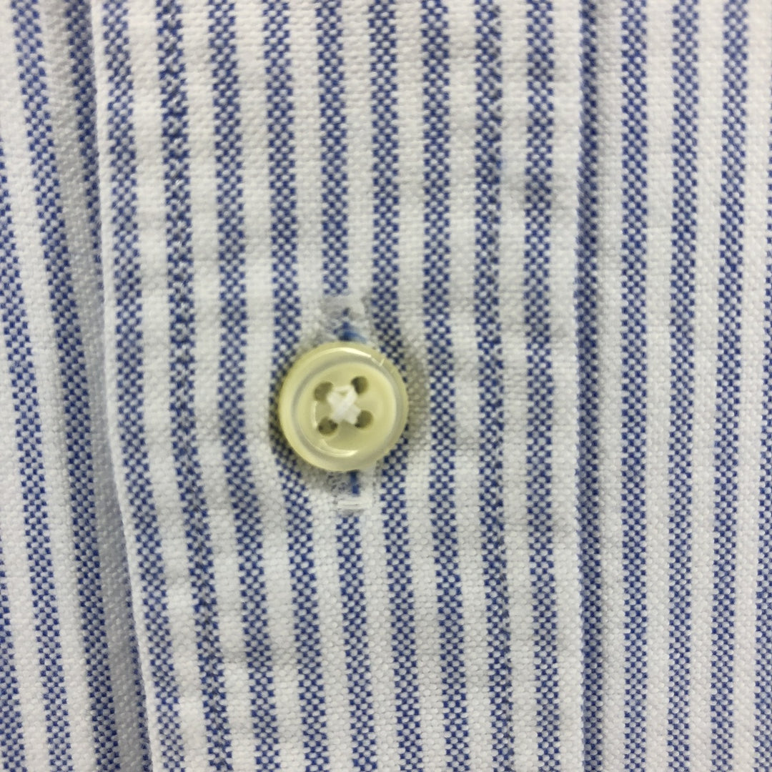 Ralph Lauren POLO by Ralph Lauren Long Sleeve Button-Down Striped Shirt Made in Canada Men's L cotton Blue type light blue Vintage Second Hand