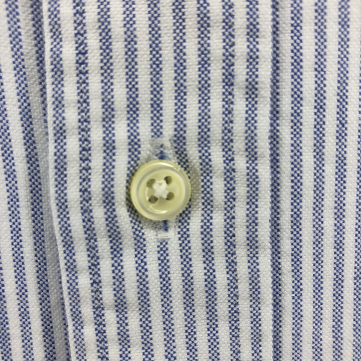 Ralph Lauren POLO by Ralph Lauren Long Sleeve Button-Down Striped Shirt Made in Canada Men's L cotton Blue type light blue Vintage Second Hand