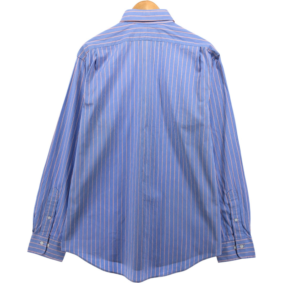 Ralph Lauren POLO by Ralph Lauren ESTATE Wide collar long sleeve striped shirt Men's L size cotton Blue type light blue Vintage Second Hand