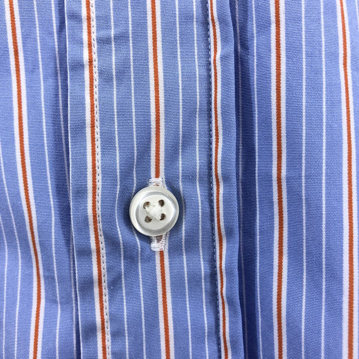 Ralph Lauren POLO by Ralph Lauren ESTATE Wide collar long sleeve striped shirt Men's L size cotton Blue type light blue Vintage Second Hand