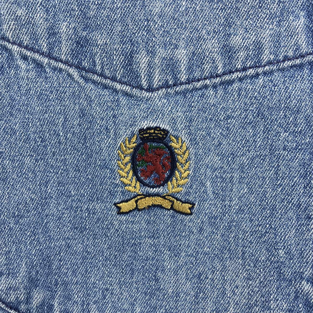 Vintage 90'S Tommy Hilfiger long-sleeved button-down denim shirt, size L, men's size L cotton blue type Vintage Second Hand