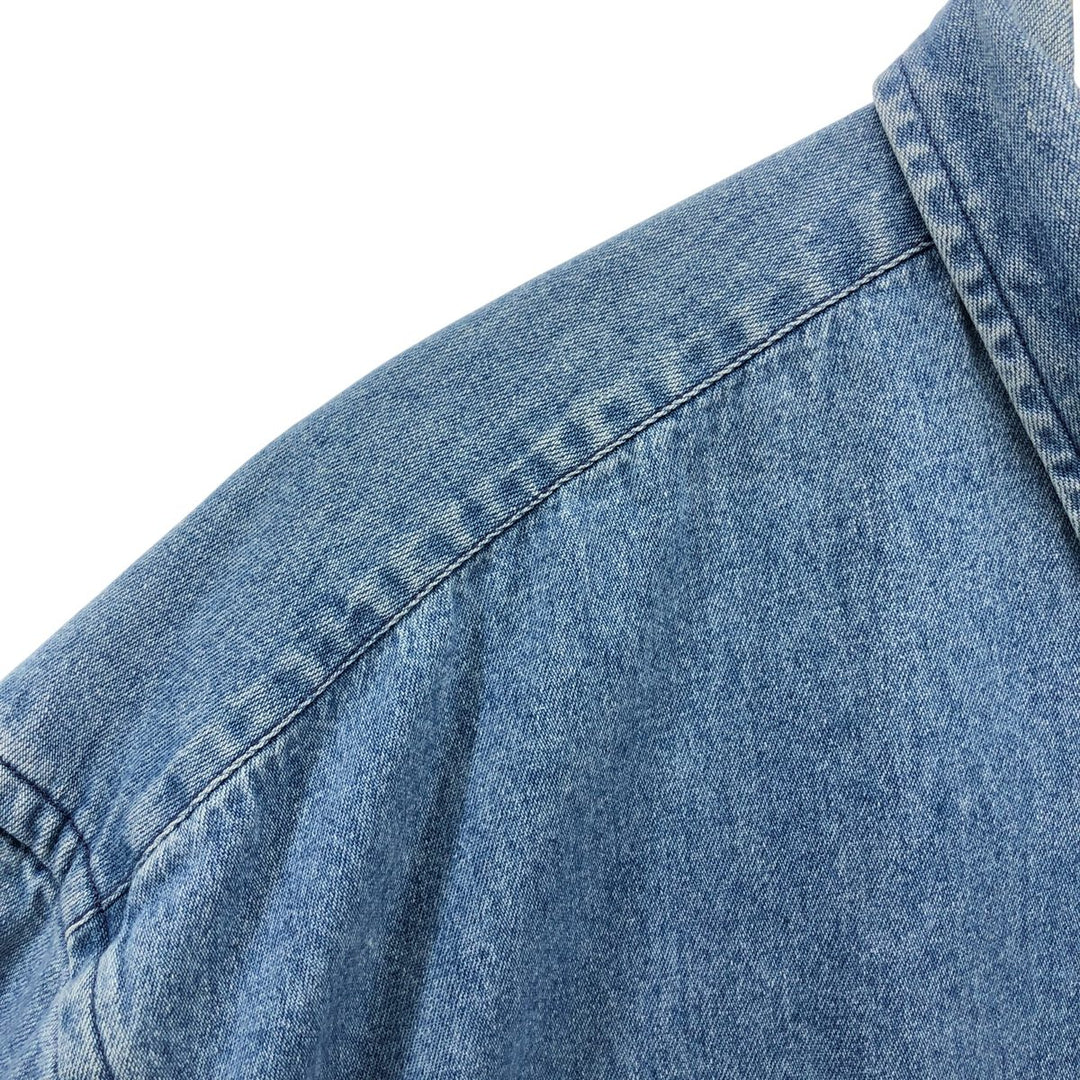 Vintage 90'S Tommy Hilfiger long-sleeved button-down denim shirt, size L, men's size L cotton blue type Vintage Second Hand